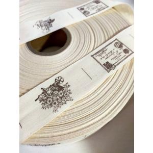 綿テープ スタンプ タグ リボン 幅3cm 1...の詳細画像1