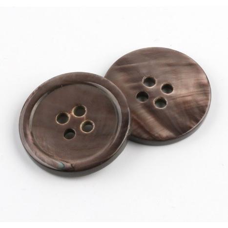 貝ボタン 11.5mm　貝　グレー　1個入 天然素材 　4穴　縁あり