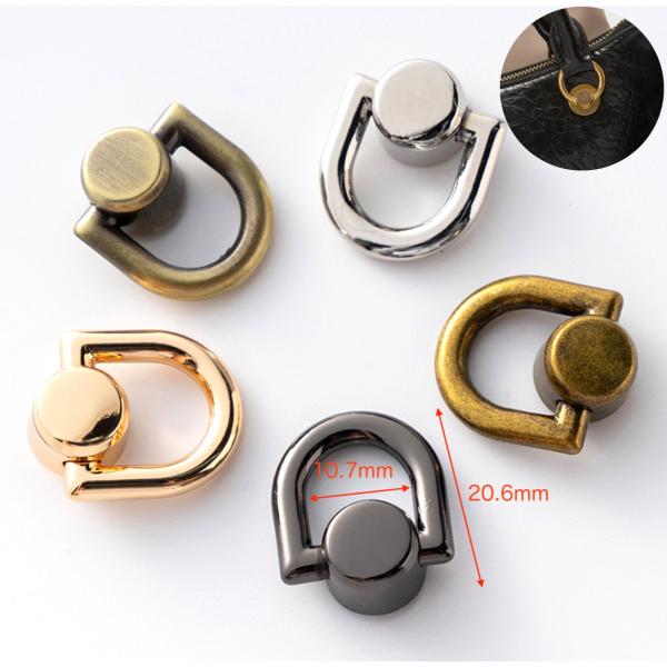 ネジ式 手カン　真鍮製　一個入  　ネジタイプ 持ち手 金具 カシメ 取り手