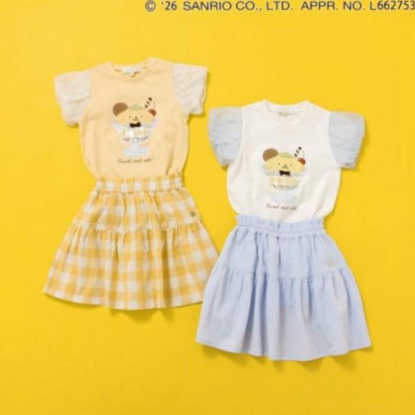 Seraph セラフ  ポムポムプリン　パフスリーブTシャツ(80~140cm)S207066 子供...