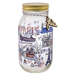 井澤コーポレーション 保存容器 ガラス 本体/φ6.6×H17.3cm 蓋/φ7×H1.5cm シティスケープ ガラスジャーL PARIS 11221