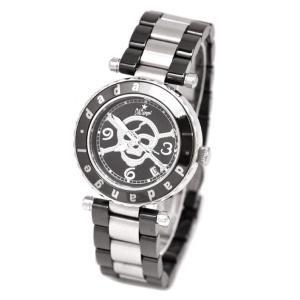腕時計 メンズ 送料無料 DAD ANGEL ダッドエンジェル スカルダイヤル ブラックセラミック&SS メンズ腕時計 デート付 DAD701-05 プレゼント ギフト 贈り物｜dadangel-store