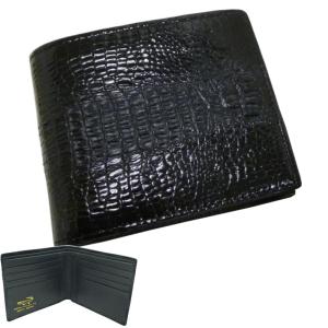 クロコダイル 財布 メンズ 二つ折り 背鰐HB 折財布 ワニ革 NA104 Santa