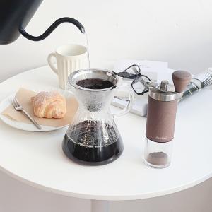 コーヒーミル 手動 手挽き お手入れブラシ付き...の詳細画像1