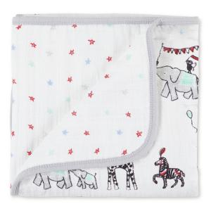 aden + anais エイデンアンドアネイ ミニブランケット ヴィンテージサーカス | ベビーカーサイズ コンパクトサイズ ふんわり