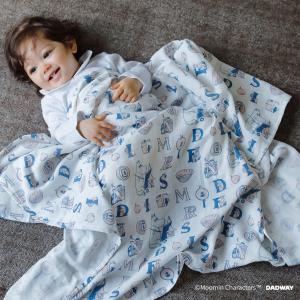 MOOMIN BABY ムーミンベビー ガーゼおくるみ   ムーミン おめかし おくるみ ガーゼ かわいい ローマ字 ムーミン柄