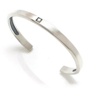 送料無料 キュービックジルコニア シルバーバングル 銀製 925 シンプル オリジナル ブレスレット...