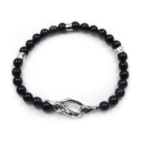 ブレスレット シルバー オニキス メンズ シンプル シルバー925 天然石 おしゃれ カジュアル 銀...