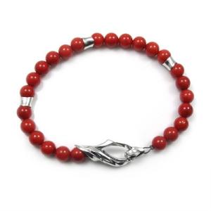 送料無料 サンゴ パワーストーン ブレスレット 天然石 レッドコーラル カジュアル シンプル 人気 ...