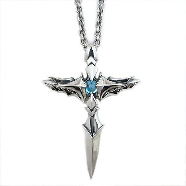 [送料無料][D.four]ブルートパーズ×シルバーペンダント メンズ ネックレス[WISH - c...