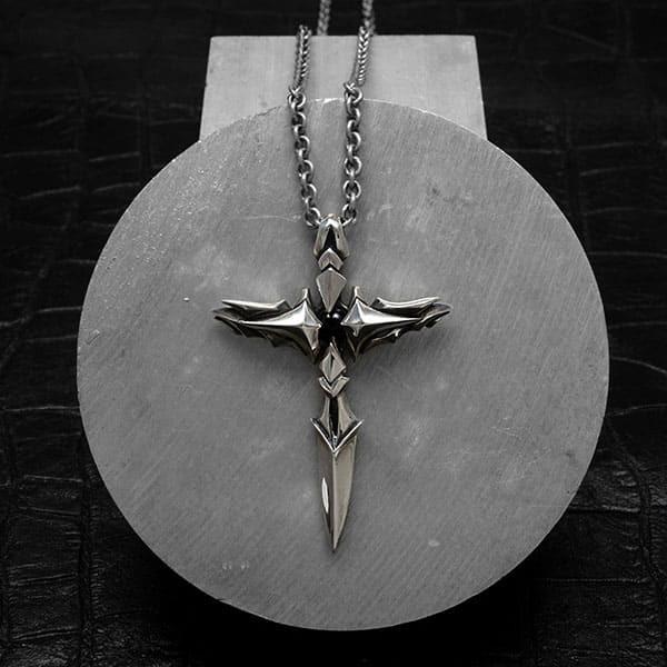 [送料無料][D.four]オニキス×シルバーペンダント メンズ ネックレス[WISH - colo...