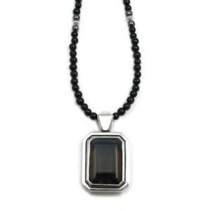 [送料無料][D.four]スモーキークォーツ×ビーズ×シルバーペンダント メンズ[XXXX - f...