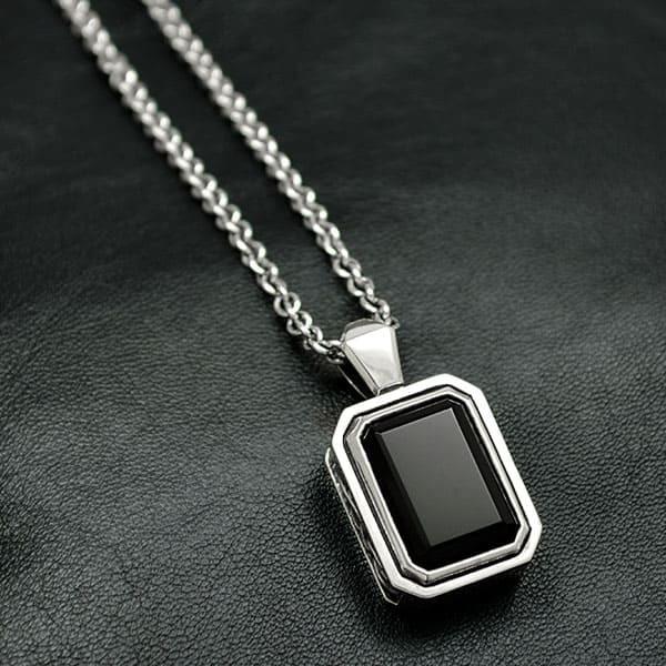 [送料無料][D.four]オニキス×シルバーペンダント メンズ[XXXX - fourth -] ...