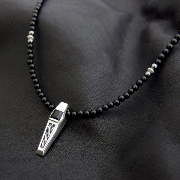 [D.four]オニキス×ビーズ×シルバー925ペンダント メンズ[XXXX - fourth -]...