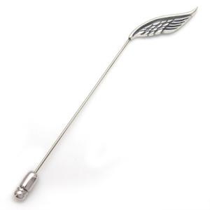 【メール便！送料無料※指定日・ 代引き不可】ラペルピン ストールピン 羽 フェザー シルバー スーツ...