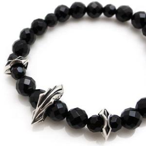 パワーストーン 数珠 天然石 ブレスレット シルバー オニキス メンズ シルバー925 人気 プレゼ...
