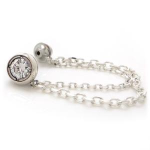 送料無料 ラペルピン スーツ シルバー キュービックジルコニア メンズ チェーン 925 人気 プレ...