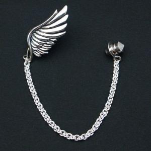 【メール便！送料無料※指定日 ・代引き不可】ラペルピン スーツ シルバー メンズ フェザー 翼 羽 ...