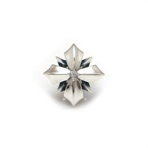 ラペルピン スーツ 誕生石 シルバー メンズ クロス 十字架 シンプル