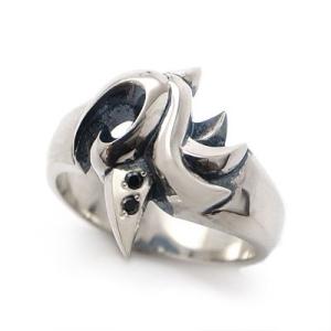 送料無料 メンズ ブラックキュービックジルコニア 刻印 シルバーリング  DAgDART/ダグダート...