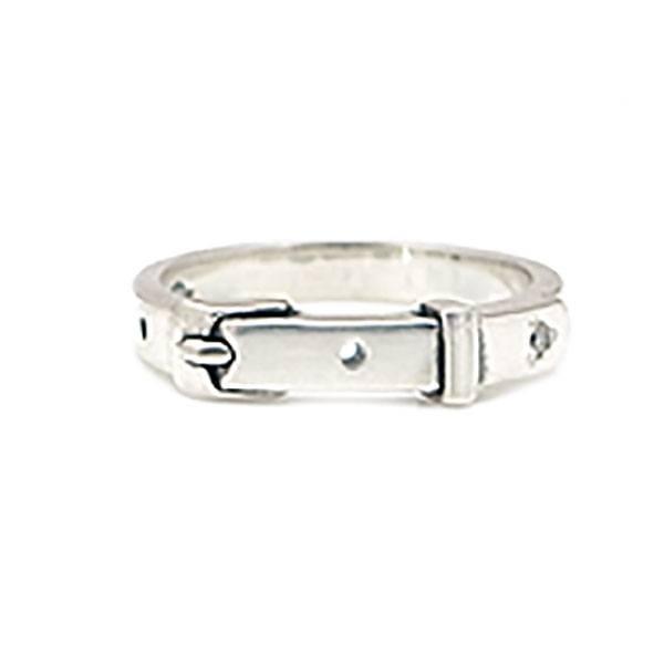 【メール便！送料無料※指定日・代引き不可】ベルトモチーフ 誕生石 刻印 名入れ レディス シルバーリ...