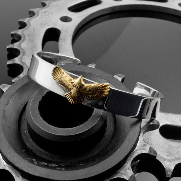 送料無料 シルバーバングル イーグル メンズ 銀製 人気 銀製 カジュアル おしゃれ ドメスティック...