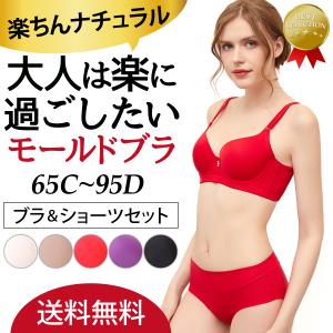 シームレスブラ  ショーツ セット 大きいサイズ ブラセット ひびかない ブラジャー 脇高 脇肉 谷間 つけ心地 30代 40代 50代下着 レディース
