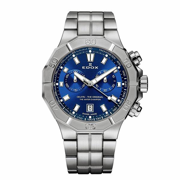 EDOX エドックス デルフィン オリジナル クロノグラフ 10113-3M-BUIN メンズ 腕時...