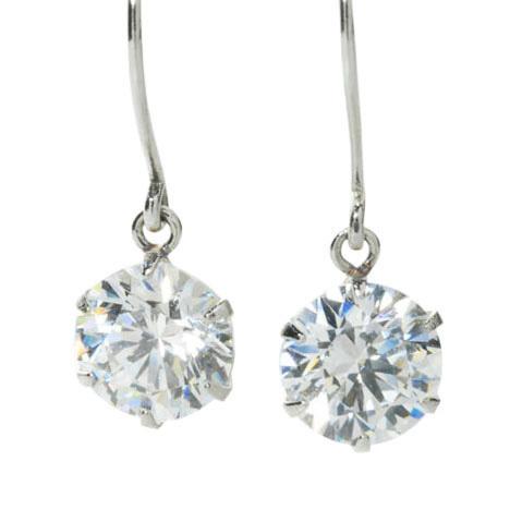 （pe157034）スーパーキュービック プラチナ フック ピアス 5mm PT ジルコニア レディ...