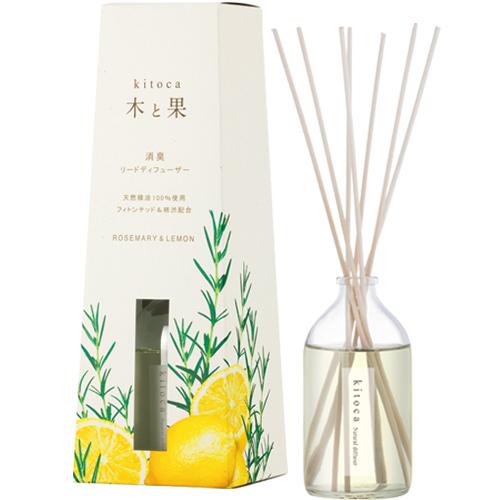 消臭リードディフューザー　木と果　９０ｍｌ　ローズマリー＆レモン　消臭・リフレッシュ・森林浴効果