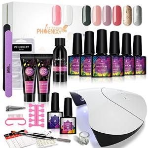 ジェルネイル スターターキット Phoenixy ６色カラージェルネイルキット 36Wネイルライト ポリジェル付き セルフネイル 初心者用セット