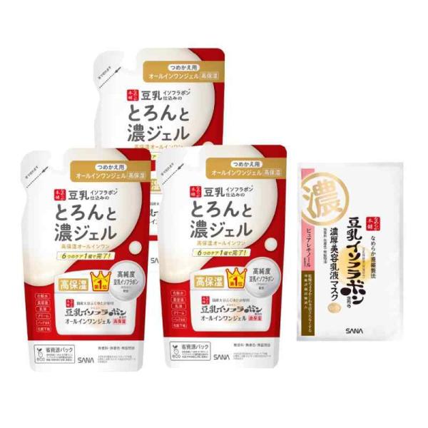 なめらか本舗 とろんと濃ジェル エンリッチ(つめかえ用)3個セット+おまけ付き 100g×3個 豆乳...