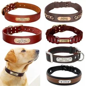 首輪 犬 ネームプレート 無料刻印 名前入り 革 レザー おしゃれ カスタマイズ かわいい 小型犬 中型犬 大型犬 迷子札