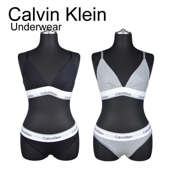 カルバンクライン CALVIN KLEIN ブラ&amp;ショーツセット QF1061 トライアングルブラ ...