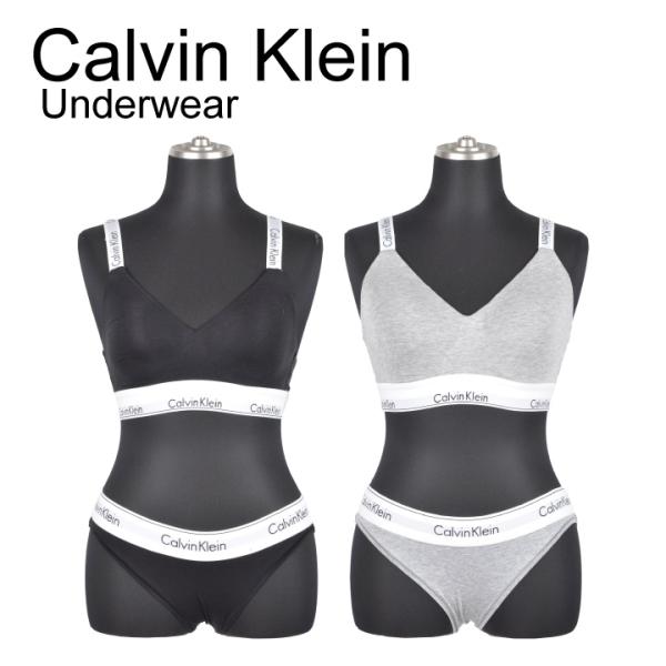 カルバンクライン CALVIN KLEIN ブラ&amp;ショーツセットQF7059 F3787 パット無し...