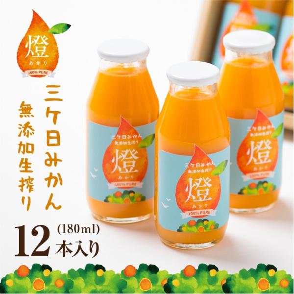 超濃厚 三ヶ日みかん100％ジュース 燈(あかり) 180ml×12本入 三ヶ日 みかん お歳暮 お...