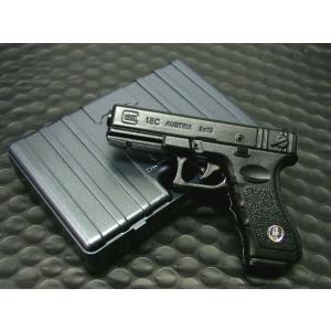 送料390円〜特製ハードケース付き！GLOCK(グロック)型ミニピストルターボライター(約9x6cm)ダイキャスト製 ガス再注入可 ガスライター｜大同ネットSHOP
