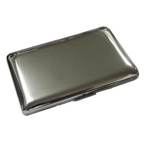 送料180円〜ダブル収納 名刺カードケース柄無しシルバー鏡面｜daido-net