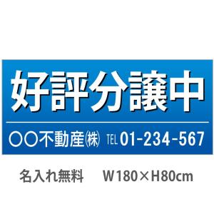 好評分譲中  不動産横断幕　1.8m×0.8m　青｜daiei-sangyo
