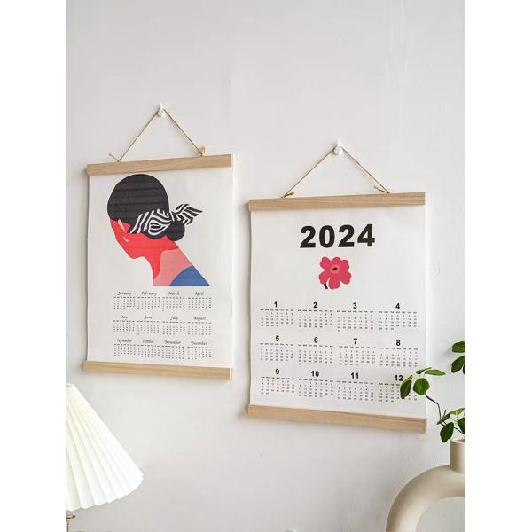2024年版 ファブリック カレンダー 韓国 インテリア 布カレンダー 北欧 雑貨 人気  壁掛け ...