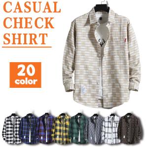シャツ メンズ トップス 長袖 カジュアル チェック柄