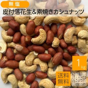 素焼きカシュナッツ＆素焼き落花生 1kg 栄養価の高いナッツ2品をミックス ピーナッツ 送料無料 ネコポス便 ポスト投函