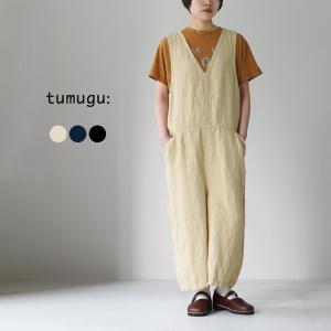 ツムグ tumugu 9ozデニム/ヒッコリーストライプ ティンカーパンツ