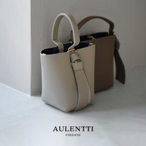 【美品】AULENTTI オウレンティ 2WAYスクエアボストン AULENTTI/レザー2WAYスクエアボストン（ボストンバッグ