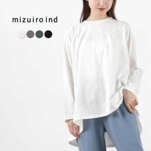 mizuiro ind（ミズイロインド） クルーネック Aライン チュニックT / レディース カットソー Tシャツ
