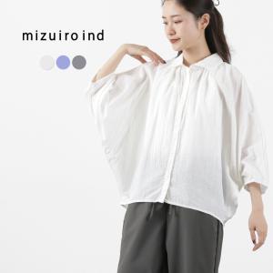 mizuiro ind（ミズイロインド） ギャザー ドルマンシャツ / レディース トップス ブラウス 綿 リネン