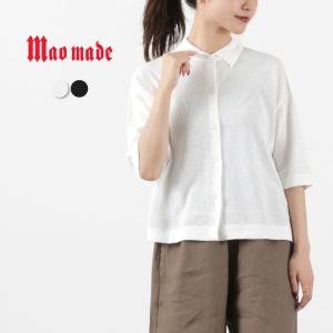 MAO MADE（マオメイド） カラー別注 ポロ衿 ショート丈 カーディガン /  レディース ニット 5分袖 薄手｜GochI by ROCOCO