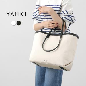 YAHKI（ヤーキ） レザーパイピング キャンバス ダブルハンドルトート（Large） / レディース A4 鞄 バッグ｜daigochi
