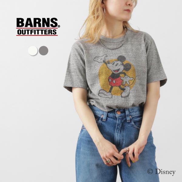 BARNS（バーンズ） 吊り編み×ミッキー Tシャツ / 半袖 ディズニー プリント メンズ レディ...