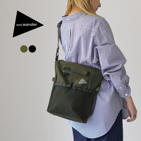 AND WANDER（アンドワンダー） PE/CO 2way バッグ / ショルダー ハンドバッグ ...